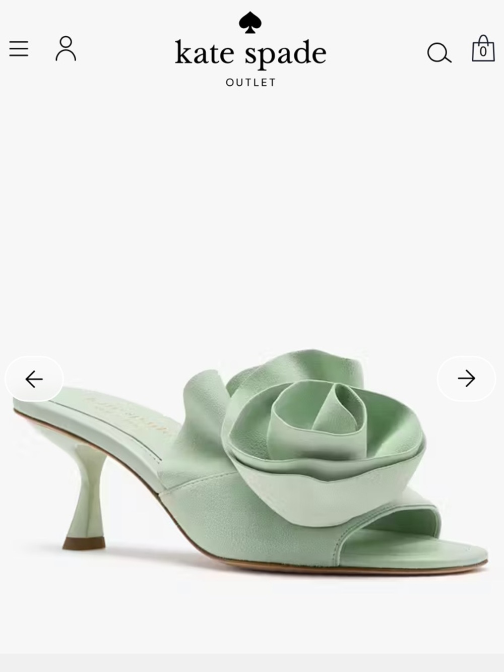 kate spade Mint Green Floral Mule Heel - Picture 2 of 5